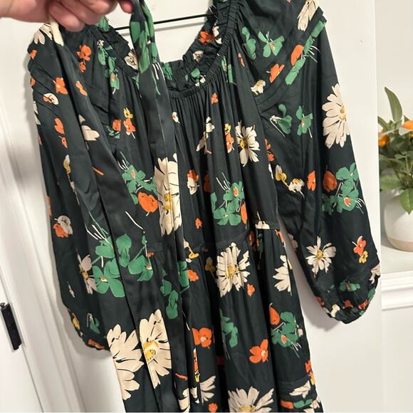 THE GREAT. Green Botanical Floral Maxi Dress 1 Small - Picture 8 of 11